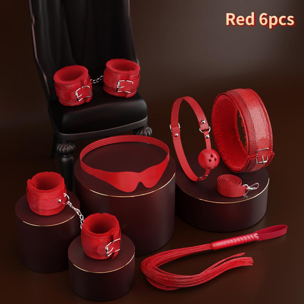 Sex Toys BDSM Bondage Kits Genuine Leather Restraint Set Handcuffs Collar Gag Vibrators Sex Toys For Women Couples Adult Games