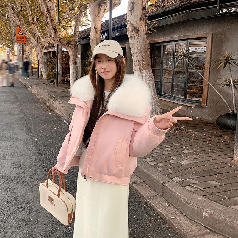 Big Fur Collar Women's Short High-end Celebrity Temperament Small Winter Down Cotton-padded Jacket