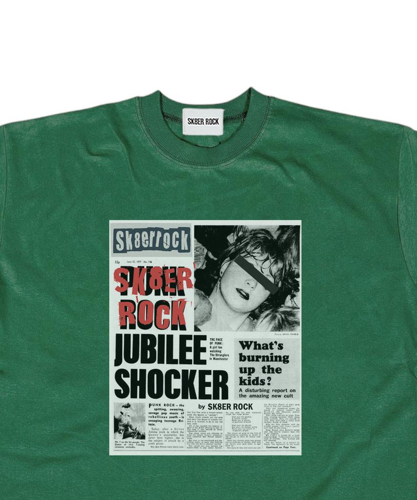 SK8ER ROCK Burning Youth T-Shirt ((Green))