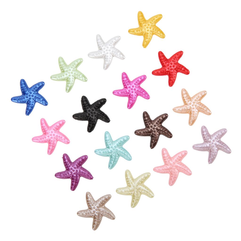 200pcs Resin Charm Starfish Shape Imitation Pearl Sticker Mobile Phone Decoration Material