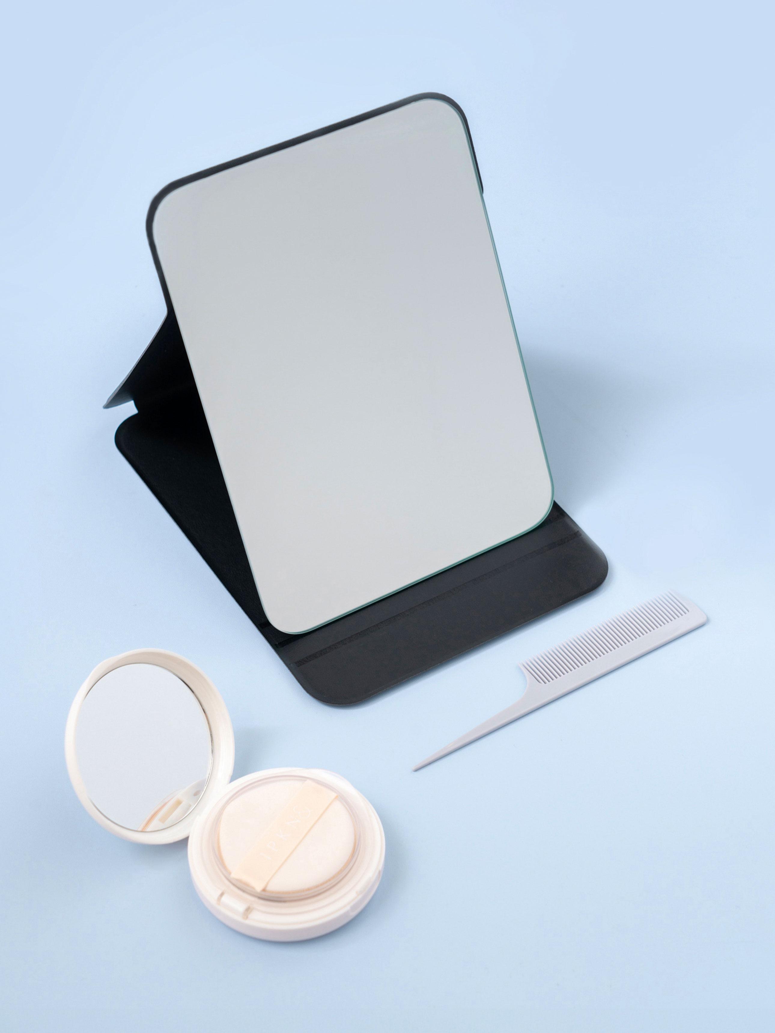 Large Black Cover Standing Square Mirror 1ea