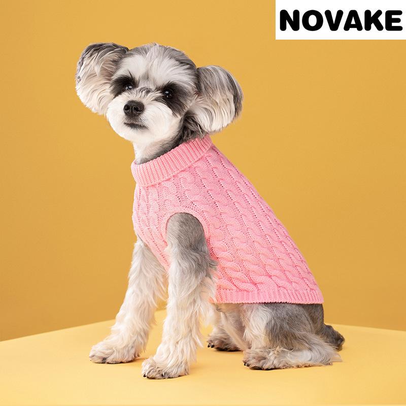 

NOVAKE Warm Dog Sweater for Small Dog Turtleneck Knitted Winter Puppy Clothes Pet Cat Sweater Vest Chihuahua French Bulldog Coat XL рожевий