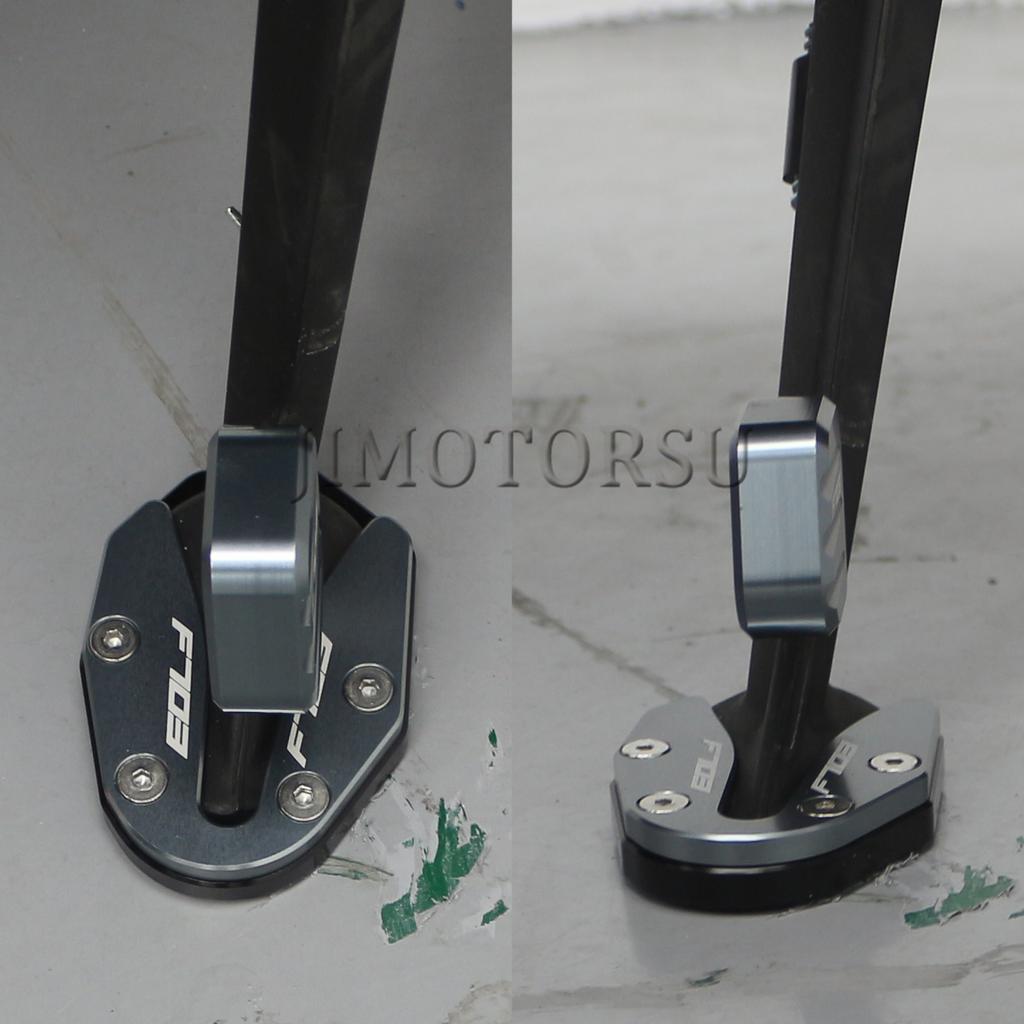 For Zontes 703F F703 703  Side Stand Enlarger Pad CNC Aluminum Kickstand Extension Foot Support Base Motorcycle Acssories