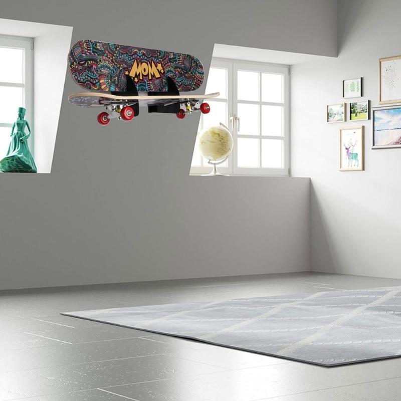 Skateboard Rack,Wall Mounted Skateboard Organizers,Home and Garage Skateboard Storage Hangers Skateboard Display Rack