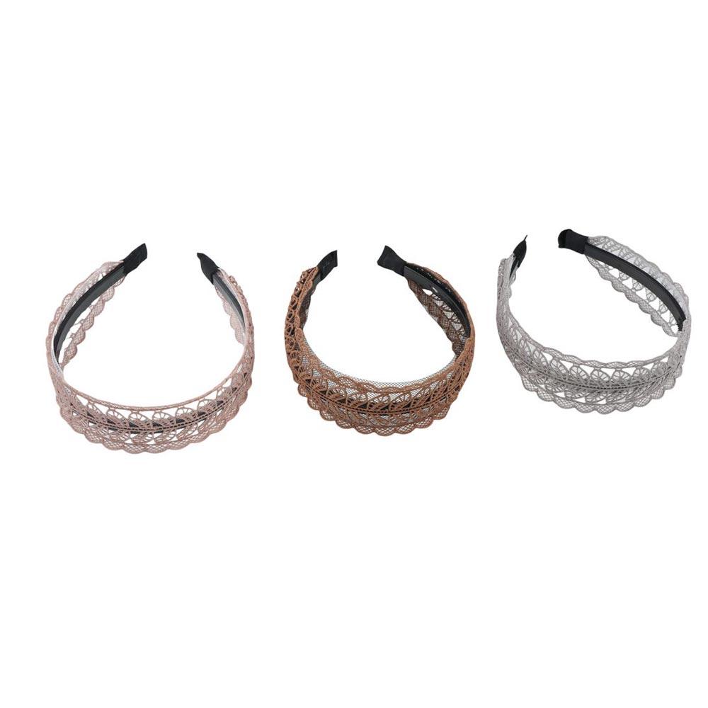 With Toothed Women Hair Accessories Korean Style Hair Wear Wide Side Hairband Lace  Leaves Headband