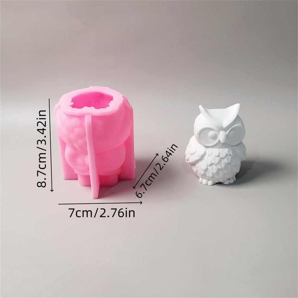 Owl Figurine Silicone Candle Molds for Candle Soap Making Molds 3D Owl Statue Silicone Molds for Epoxy Resin Art Craft