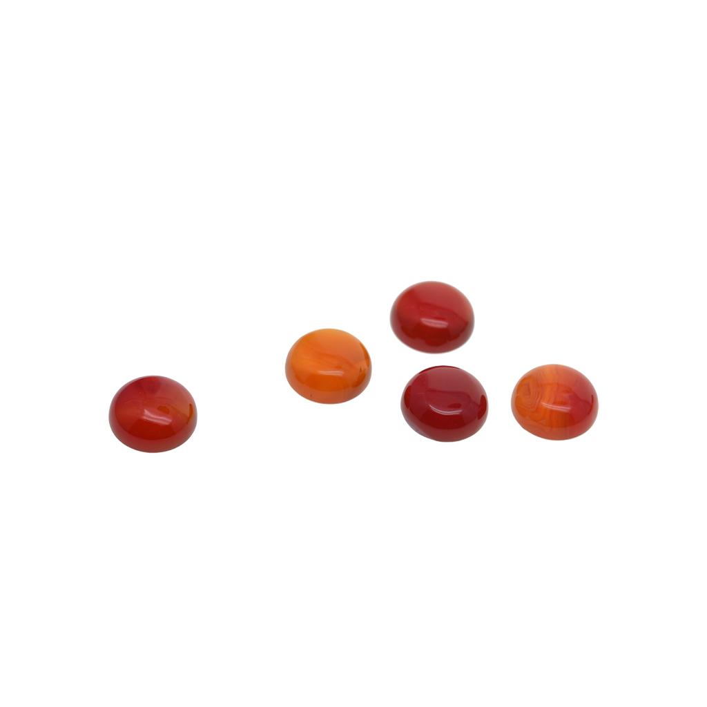 10pcs 10mm Round Flatback Cabochon Natural Gemstone for Crafts - Red Agate