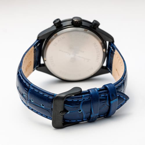 Salvatore Marra Men's Business Analog Chronograph Watch, Black Quartz, with Watch Cloth, BKNV