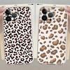 Soft Phone Cover Case for iPhone 12 Mini 7 8 13 12 11 Pro MAX 16 15 14 Plus XR 16e Leopard Print