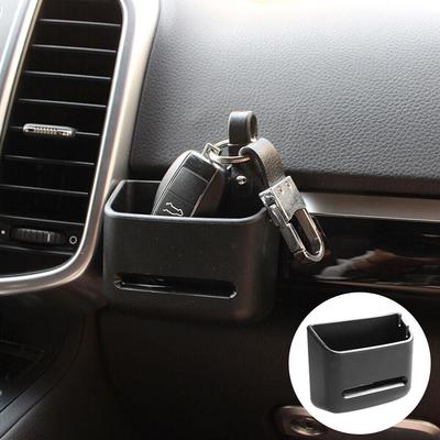 Car Storage Box Air Conditioning Outlet For Coin Card Mobile Phone Holder ABS Auto Interior Supplies Sundries Bracket 1pcs W4E0
