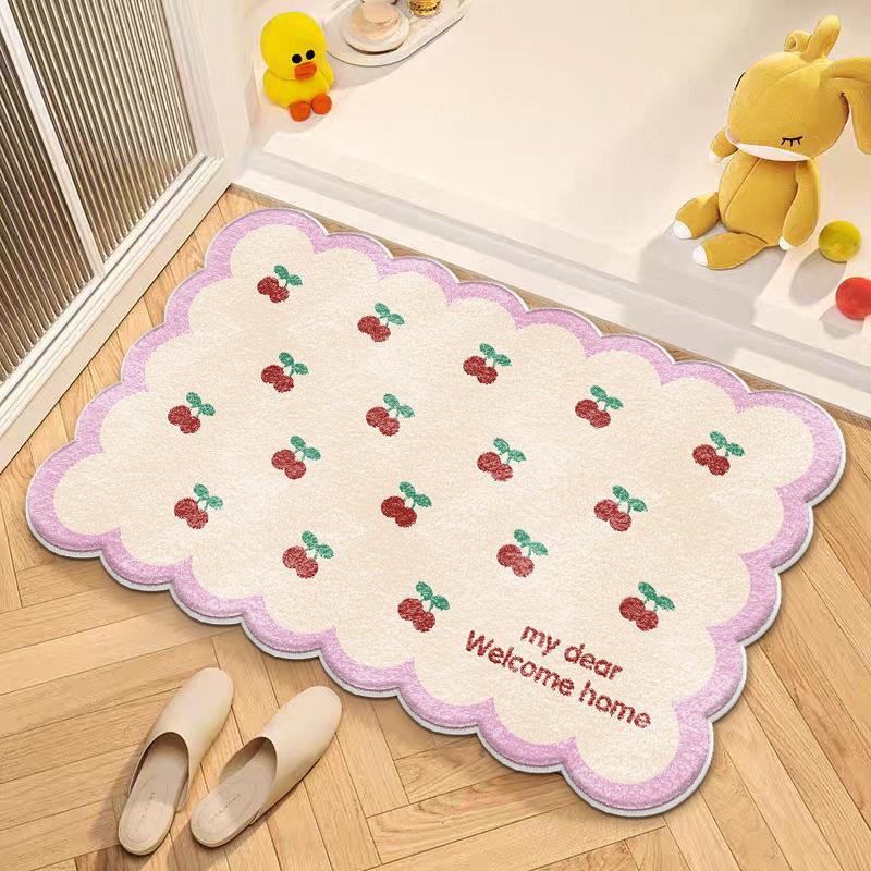 Princess please be happy floor mat cartoon imitation velvet bathroom absorbent toilet wear-resistant door mat