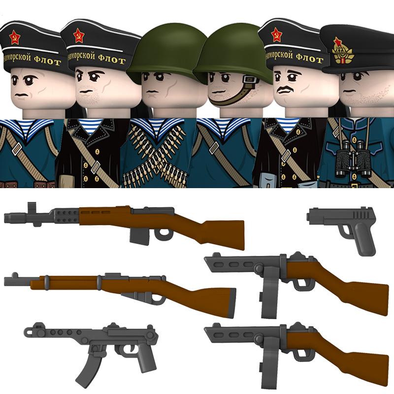 Militär WW2 Deutsche Marine Figuren Bausteine Marine Matrosen Soldaten U-Boot Kommandant Krieger Waffen Teile Steine Spielzeug Kinder