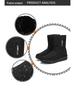 Women's Winter Fleece-Lined Long Snow Boots - Cotton, Polyurethane, Warm and Thickened for Outdoor Sports