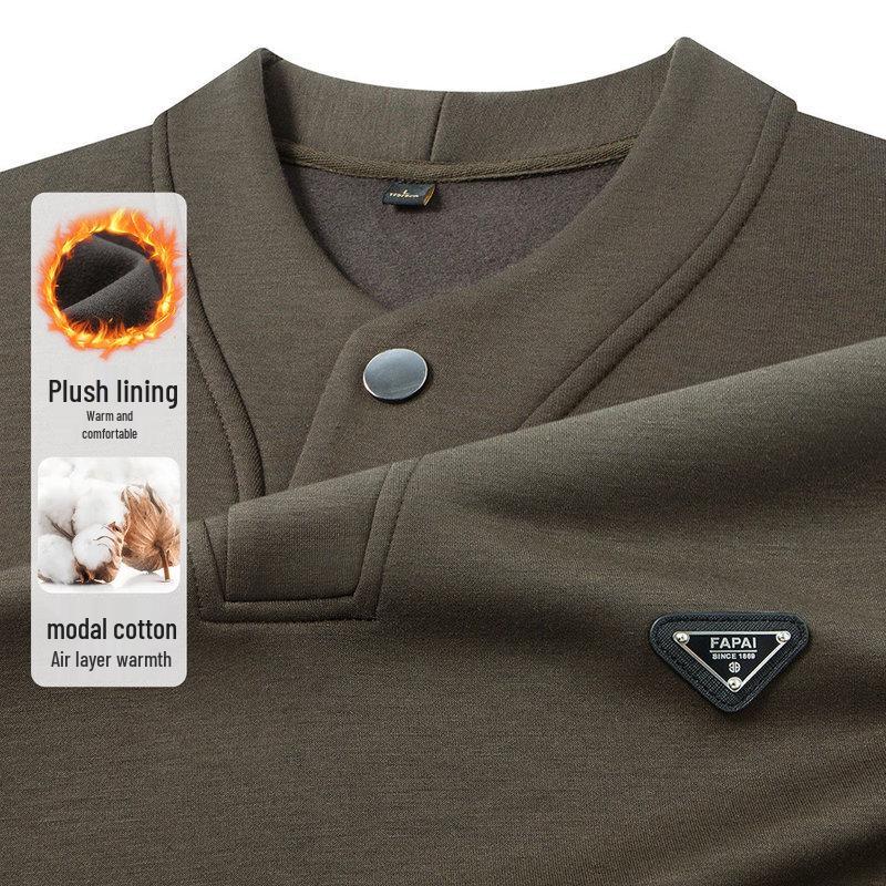 FAPAI.EC Men s Casual V-Neck Sweatshirt
