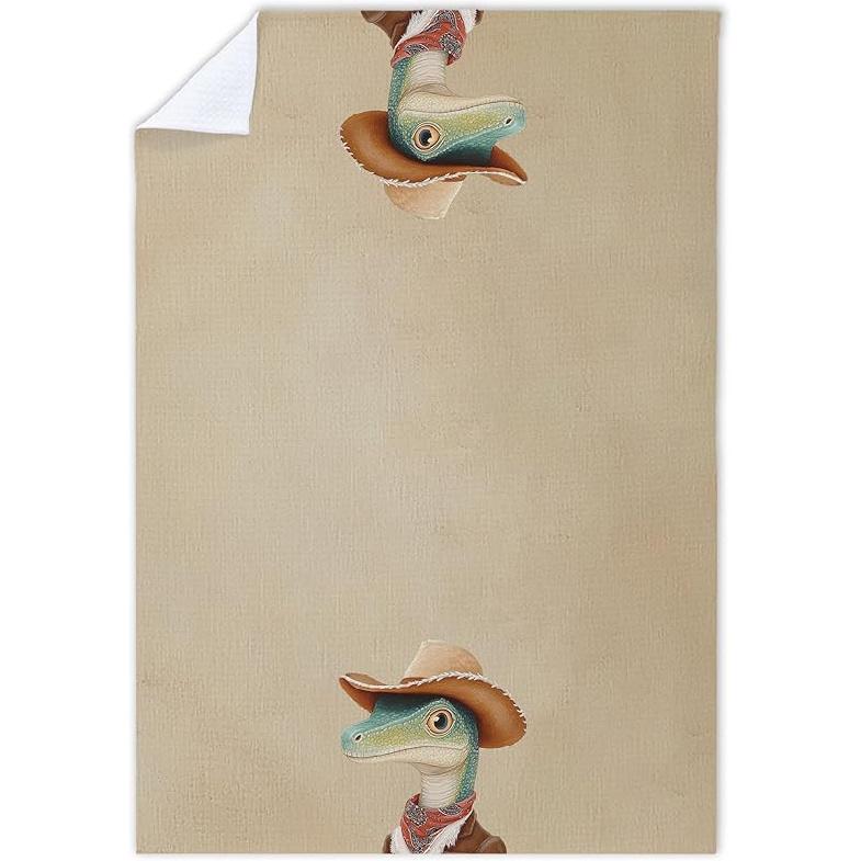 Cabana Bro Western Cowboy Crocodile Kitchen Towels, Gifts for Animal Lovers Women Decorative Hand Towels for Bathroom, Rustic Farmhouse Cowboy