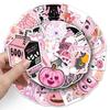 50 Pink Halloween Waterproof Stickers for DIY Cards, Journals, and Festive Decorations