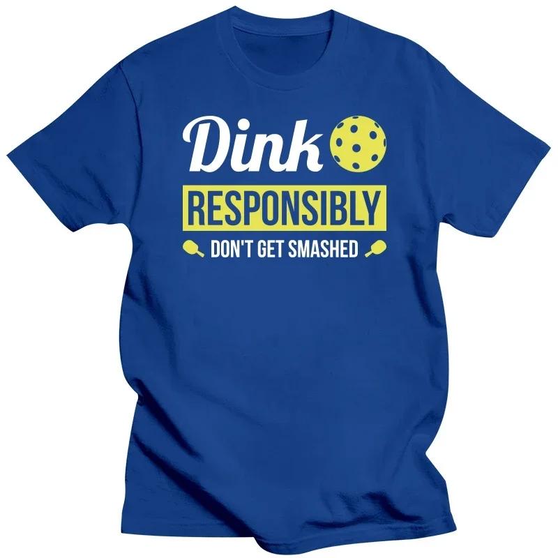 Vintage Dink Responsibly Funny Pickleball T-Shirts for Round Neck Cotton T Shirts Short Sleeve Tees Gift Idea Clothing