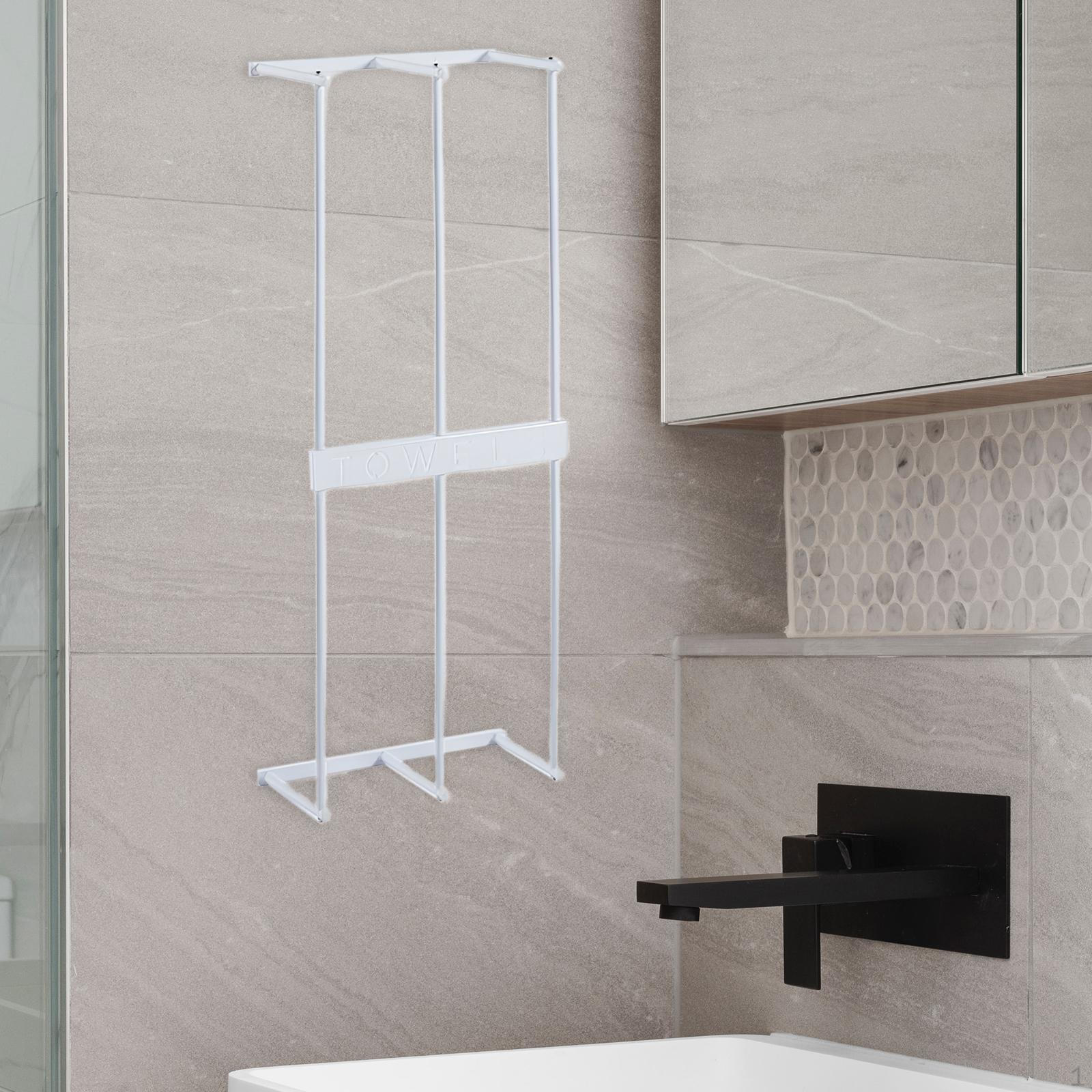 

Держатель для банных полотенец Настенная стойка для ванной комнаты для полотенец для бассейна, свернутая вручную белый