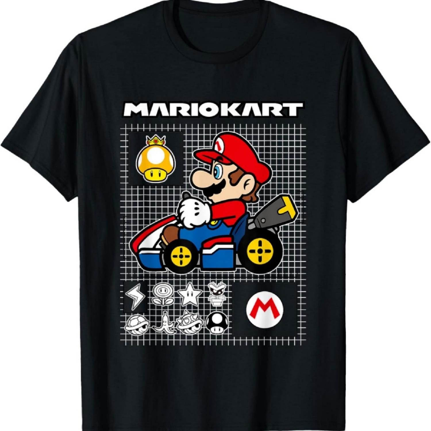Mario Kart Rally Driver Schematics Mario T-Shirt XXXXXL разноцветный