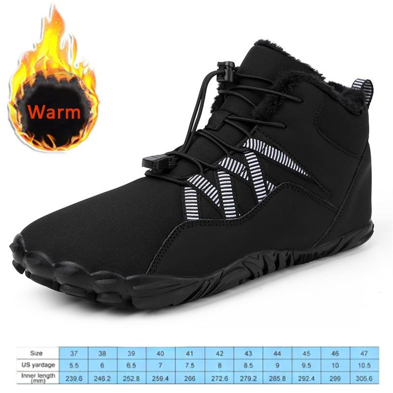 Nieuwe Winterlaarsjes Heren Sneeuw BareFoot Casual Schoenen Outdoor Werkschoenen Dames Warme Bont Heren Enkellaarsjes Heren Sneeuwlaarzen Grote Maat 47