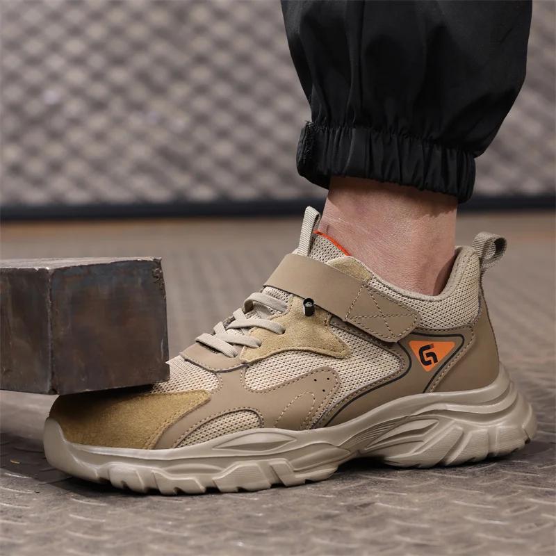New Fashion Lightweight Men's Safety Work Shoes Comfortable Indestructible Boots Sneakers Anti Puncture Male Footwear