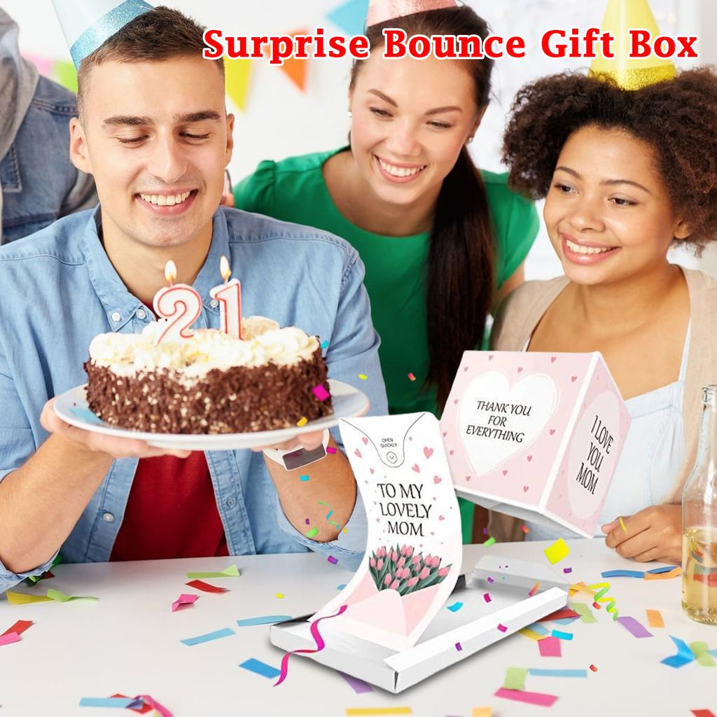 Jumping Box Surprise -up Gift Box - Birthday Surprise With Confetti, Explosion Box For Adults & Kids, Celebration Party Surprise