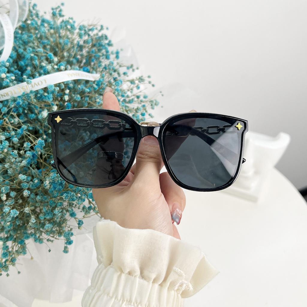 Sunglasses Women'S Advanced Sense Polarized Light Sunscreen Sunglasses Large Frame Round Face Thin Glasses Men