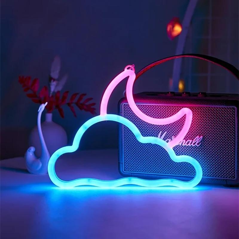 1PC Gamepad Fire Moon Star LED Bright Neon Light Night Sign Modeling Lamp Room Wall Art Decoration Wholesale Xmas Birthday Wedding