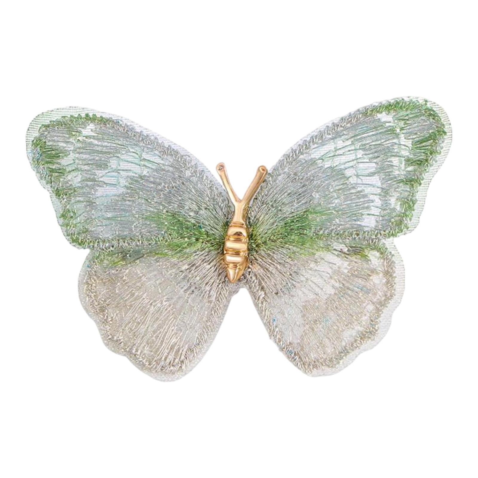 

Elegant Embroidered Butterfly Brooch Vintage Inspired Designs Ornament for Women Jewelry Accessories Gifts Ideas зелёный