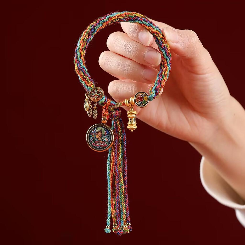 Tibetan Zodiac Guardian Bracelet: Handmade Woven Buddha Hand Rope for Women