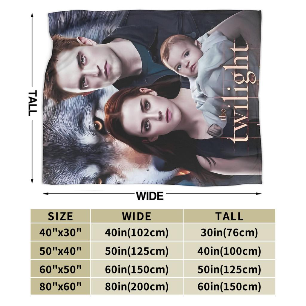 3D The Twilight Saga Edward Bella Super Warm Blanket Travel Office Plush Throw Blanket Flannel Bedspread Sofa Bed Cover