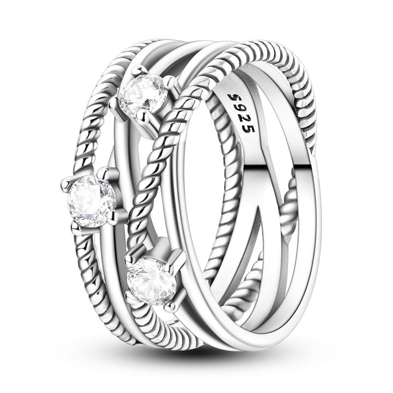 925 Sterling Silver Rings for Women Sparkling Princess Ring Engagement Wedding Anniversary Gift Jewelry 2025