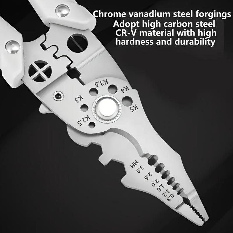 1 buc. Clește multifuncțional de dezizolat, 9-în-1, unealtă de mână pentru electricieni, tăietor de metal, unealtă de sertizat, mâner anti-alunecare