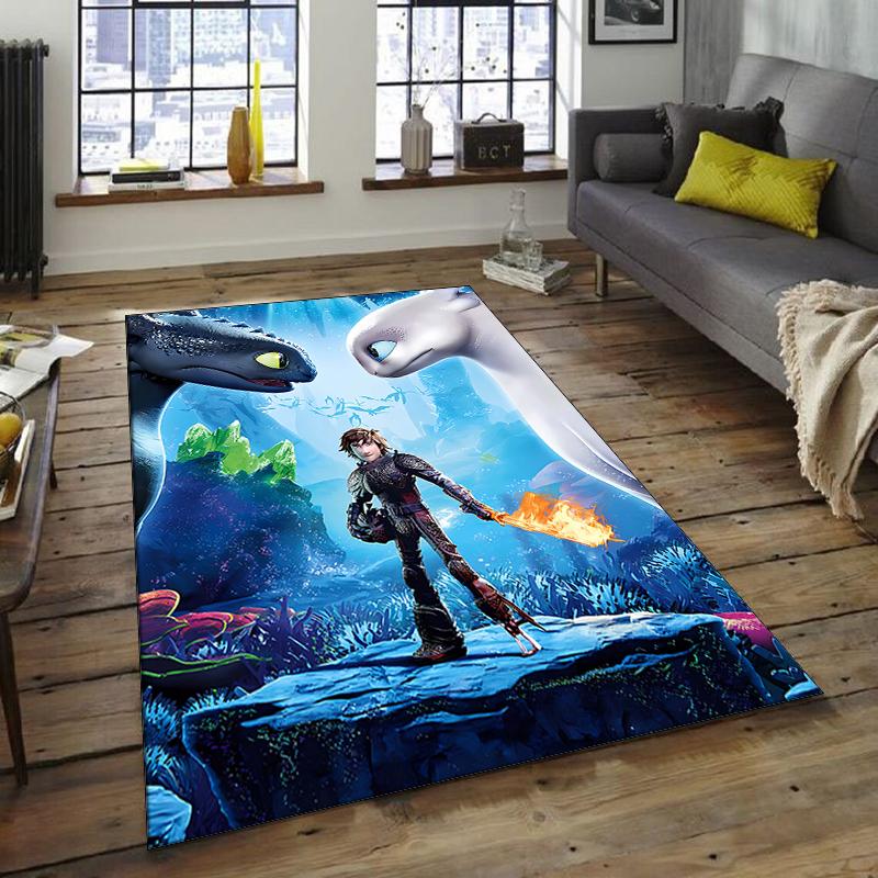 1pc Toothless2 Design Area Rug - Non-Slip, Soft & Cozy Floor Mat for Living Room, Bedroom, Office - Indoor/Outdoor Decorative Carpet