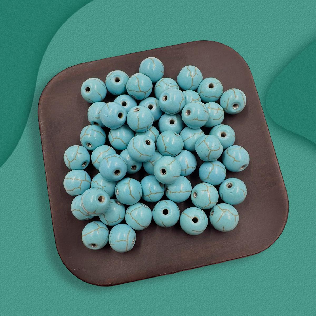 

16-200 шт. 4-14 мм, высококачественные круглые бусины с имитацией бирюзы, свободные бусины, ювелирные изделия «сделай сам», аксессуары для изготовления ювелирных изделий 8mm