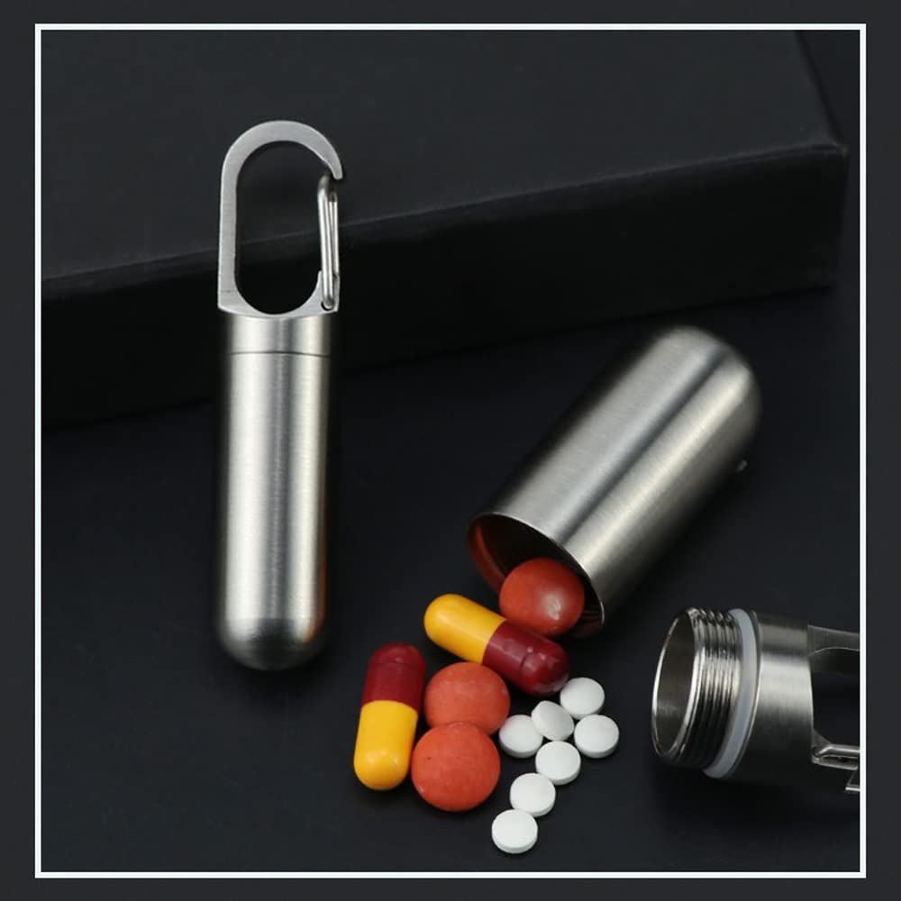 CMD Pill Case, Portable Medicine Case, Small, Stylish, Waterproof, Moisture-Proof, Supplement Case, Small Organizer, Medicine Case, Keychain (M)