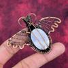 Rainbow Moonstone Pendant Butterfly Gemstone Pendant Copper Wire Wrapped Jewelry