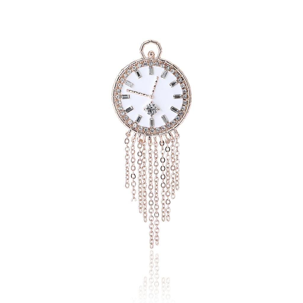 Creative Alloy Enamel Tassel Clock Brooch Fashion Personality Men'S And Women'S Sweater Cardigan Corsage Ornament Pin