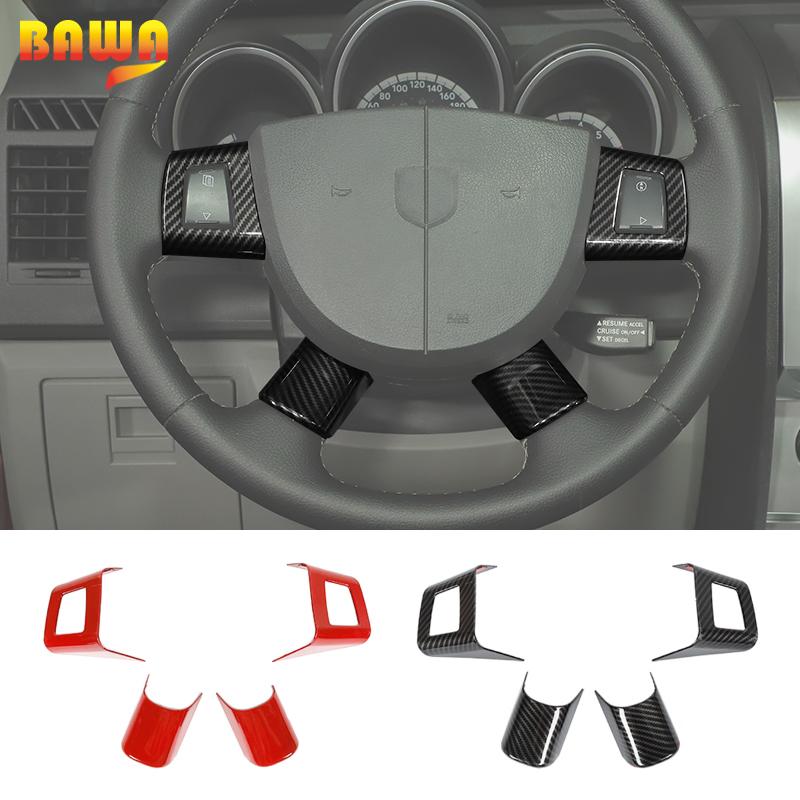 

BAWA Автомобильное рулевое колесо Украшение Отделка Крышка Наклейки Рама Аксессуары для Dodge Nitro 2007 2008 2009 2010 2011