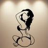 1 Piece Of Metal Wall Decorative Painting - Abstract Bikini Lady Silhouette In Black And White