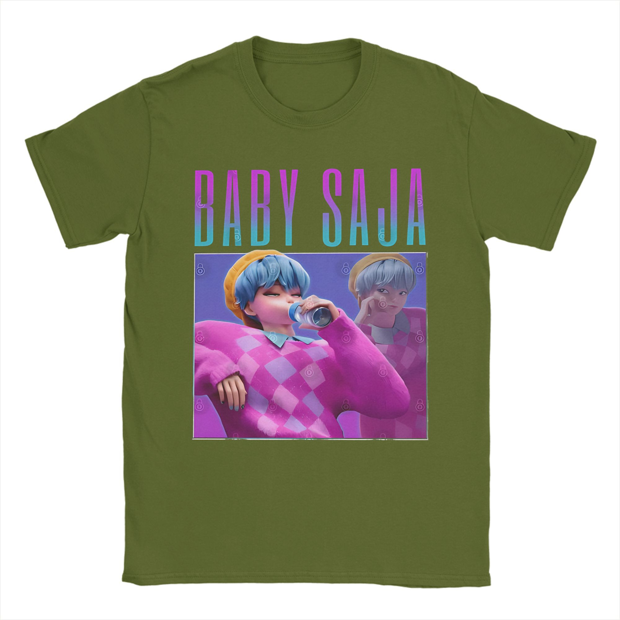 

Harajuku T Shirt Demon Hunters Baby Saja Cotton T-Shirts Leisure Tshirt for Men Summer Aesthetic Casual Short Sleeve Tees 4XL
