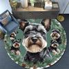 Tappeto Rotondo Schnauzer, Tappeto per Soggiorno Camera da Letto Divano Sala Giochi Decorazione, Tappetino Antiscivolo