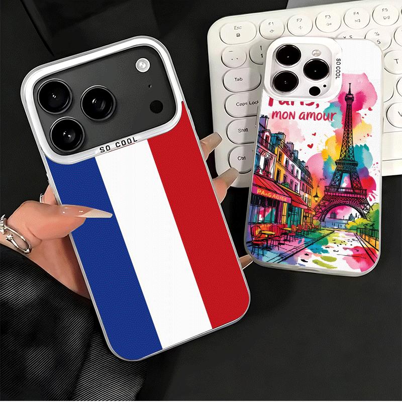 France Eiffel Tower Paris Shockproof Phone Case for iPhone 17 Air 16 16E 15 Pro Max 14 Plus 13 Mini 12 Back Cover Anti Fall Fund