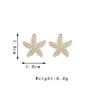 Mini Plastic Beads Starfish Stud Earrings for Women Wedding Party Elegant Jewelry Golden Animal Star Geometry Jewelry Gift
