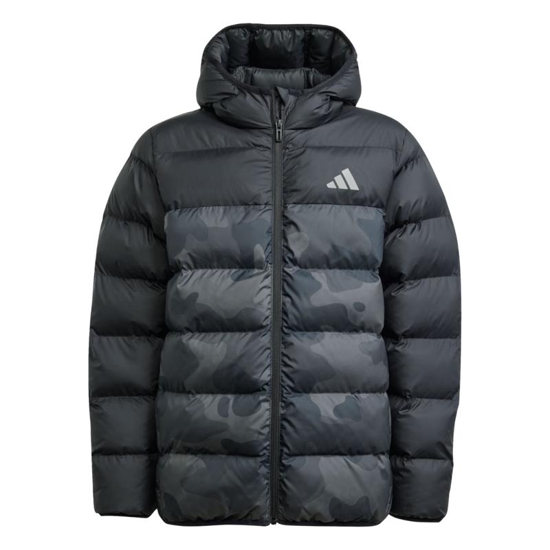 adidas Big Kids' Camo Print Water-Repellent Hooded Padded Jacket