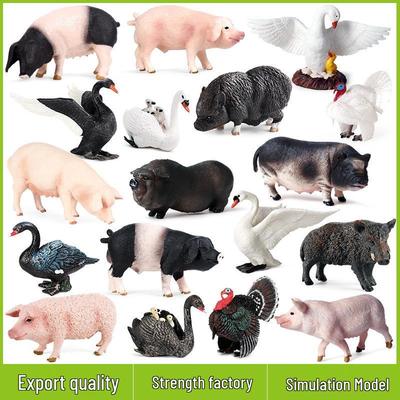 Animal Models: Mother Pig, Boar, Wild Boar, Swan, Turkey, Chicken, Duck - Children's Cognitive Toys & Ornaments
