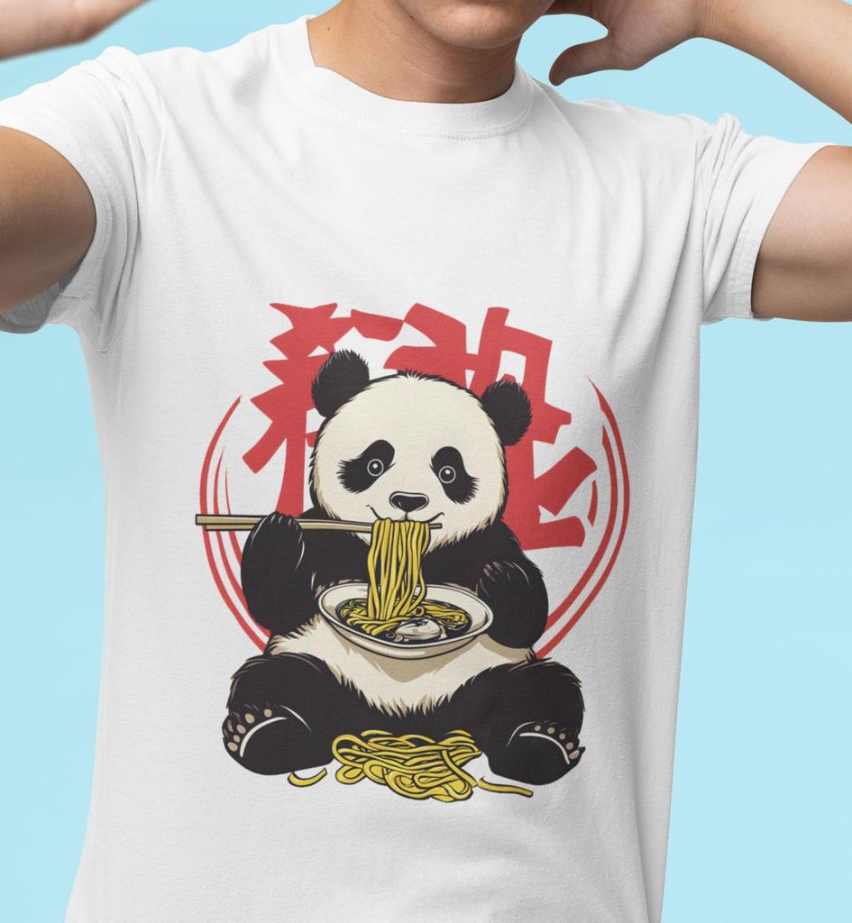 Retro Panda Ramen T-Shirt, Vintage Graphic Tee, Food Lover Gift