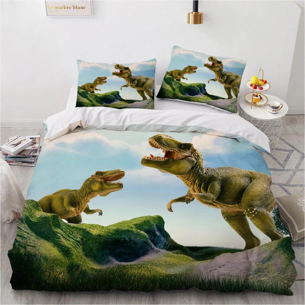 Comforter Dinosaur Jurassic Bedding Set Winter 3 Pcs Bed Set Queen Size Juego De Cama Home Textile Kids Adult