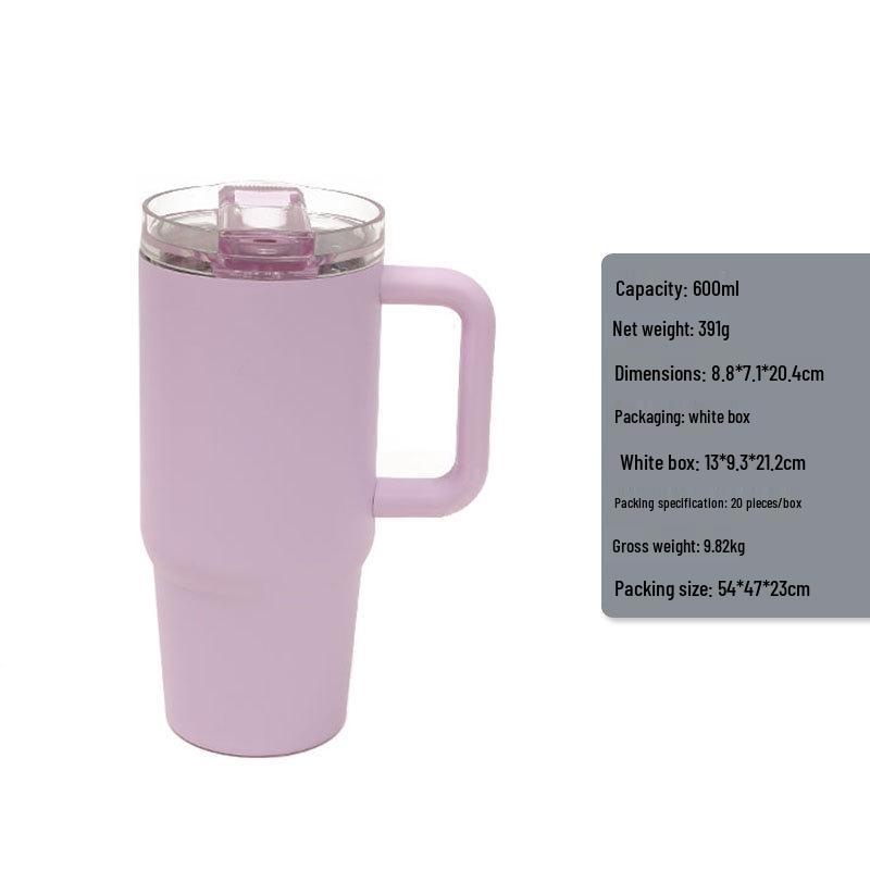 20oz Stainless Steel Insulated Tumbler with Ice Buster Straw for Portable Car Use 600ml/20oz