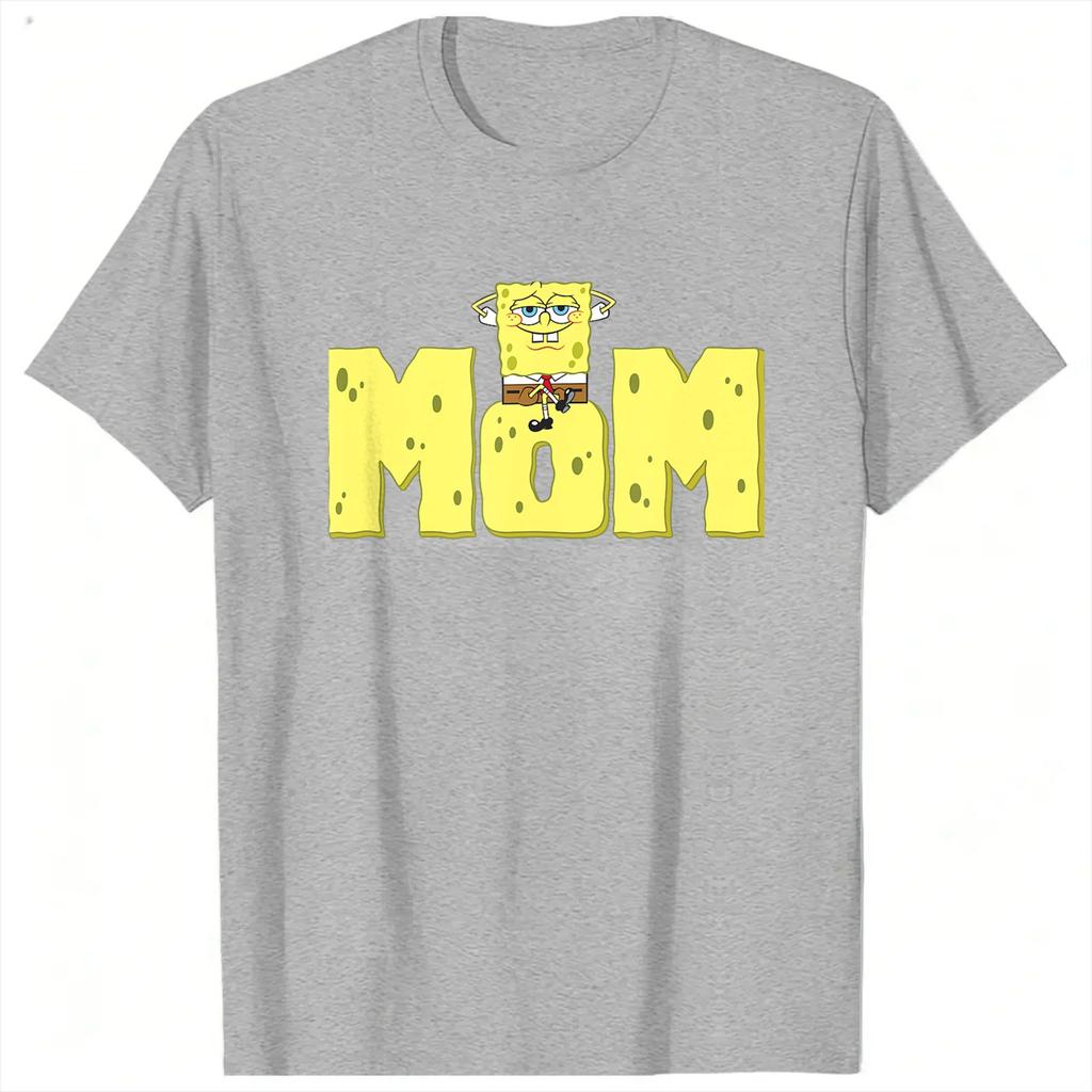 Spongebobs Mothers Day Mom Logo Unisexs T Shirts Crazy Tee Shirt Short Sleeve Round Collar TShirt 100 Cotton Original Clothes